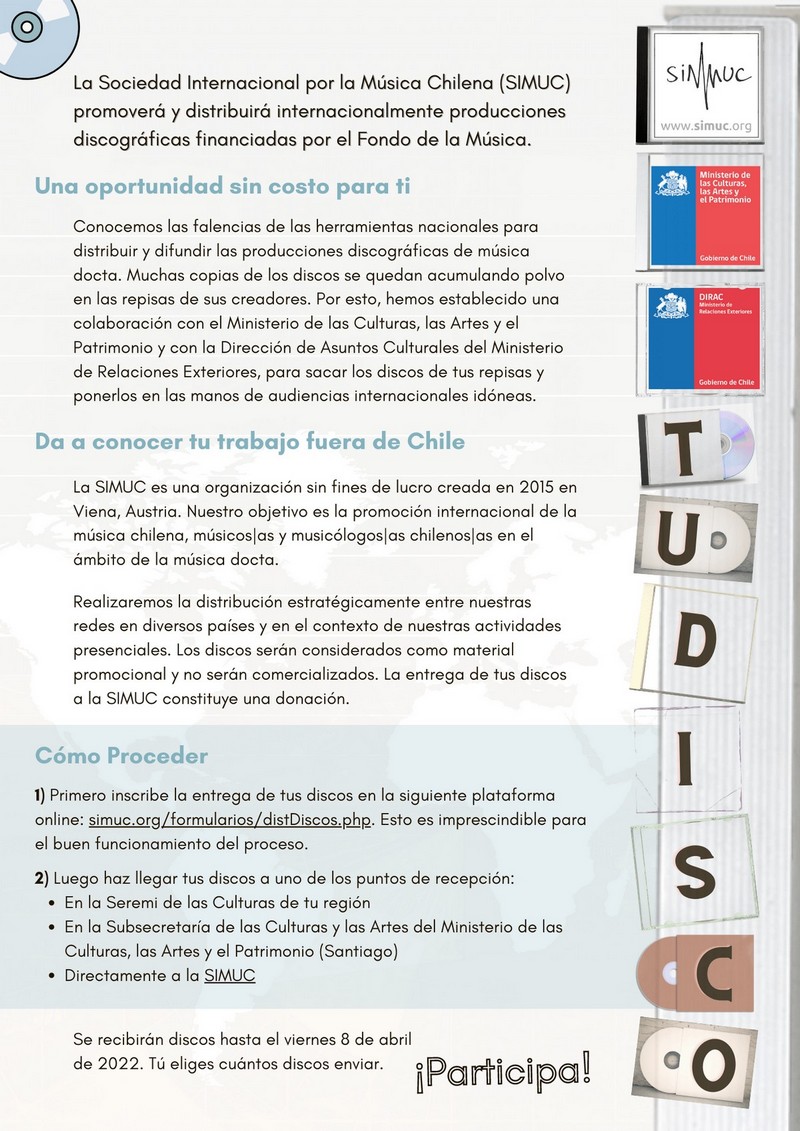Call for CDs supported by the Chilean Music Fund